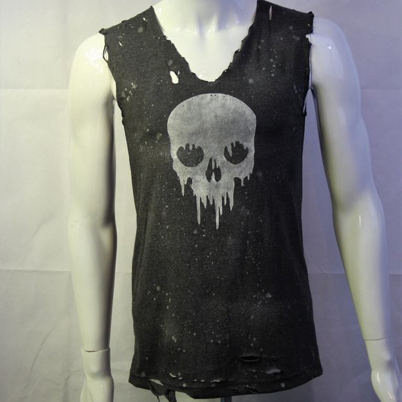 Skull Handmade Distressed Destroyed Ripped Altered - Picture 1 of 5
